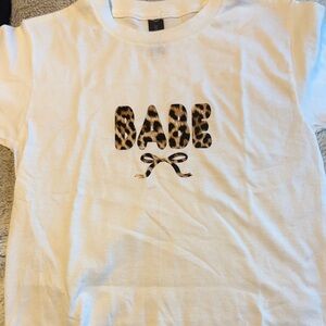 Women's White Leopard Print 'Babe' Tee